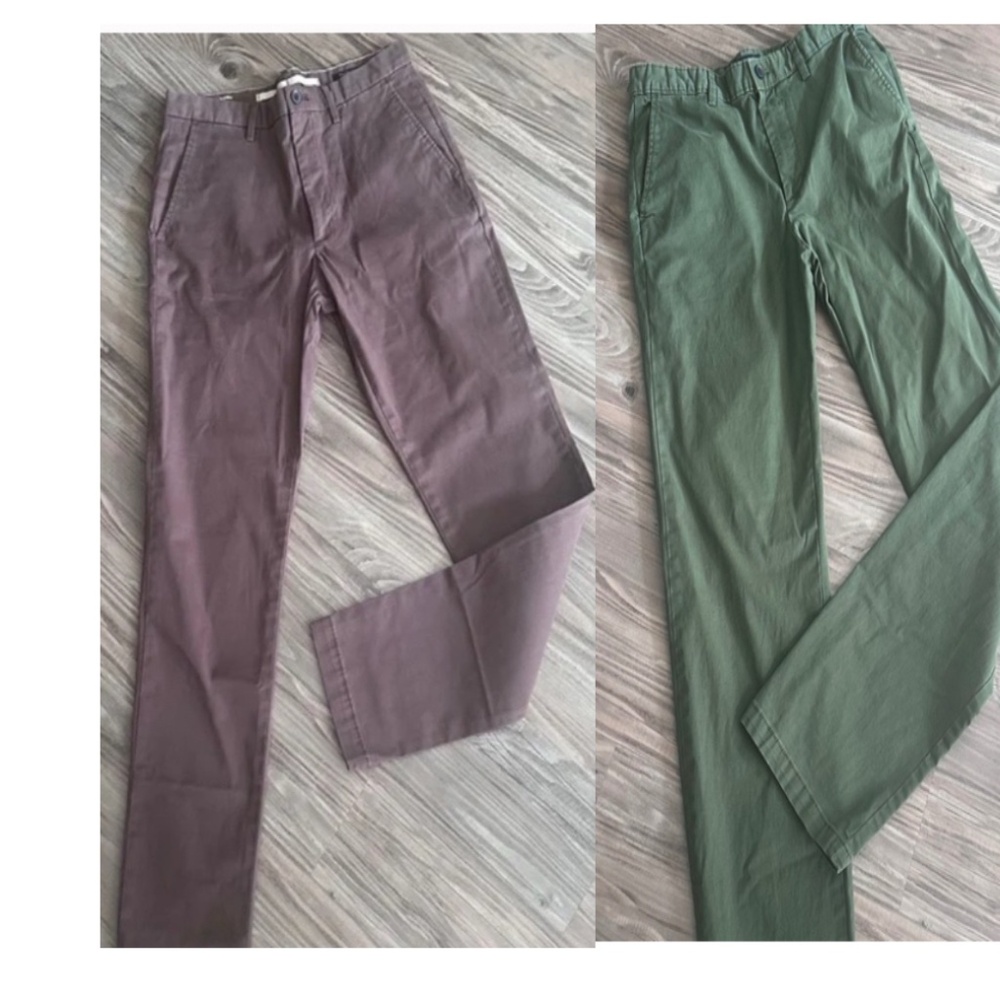 SALE Lot Banana Republic Factory Straight Chinos - Green / Raisin  - Mixed Sizes